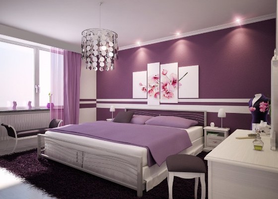 Purple-Bedroom-Interior-Paint