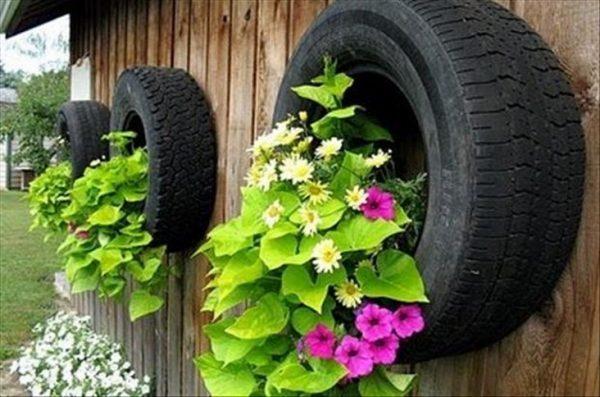 recycling tires in the garden 1