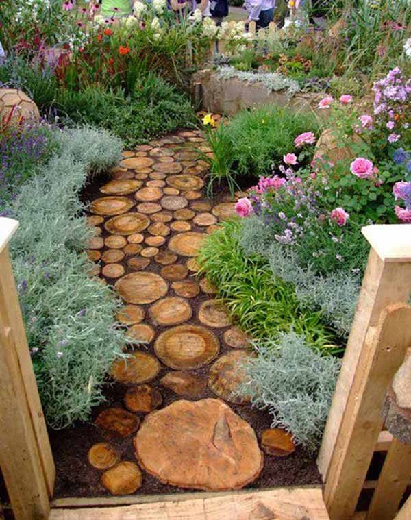 wooden garden path