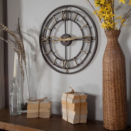 large metal wall clock