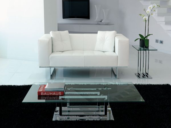 Glass topped coffee tables