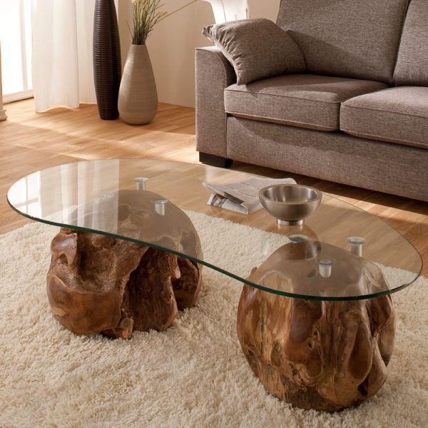 modern glass top coffee table