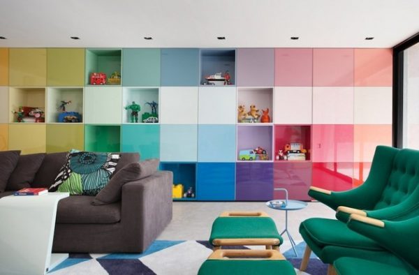 multi colored living room