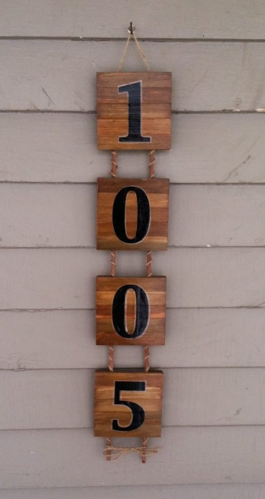 wood house numbers