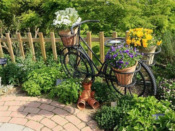 bicycle planter stand