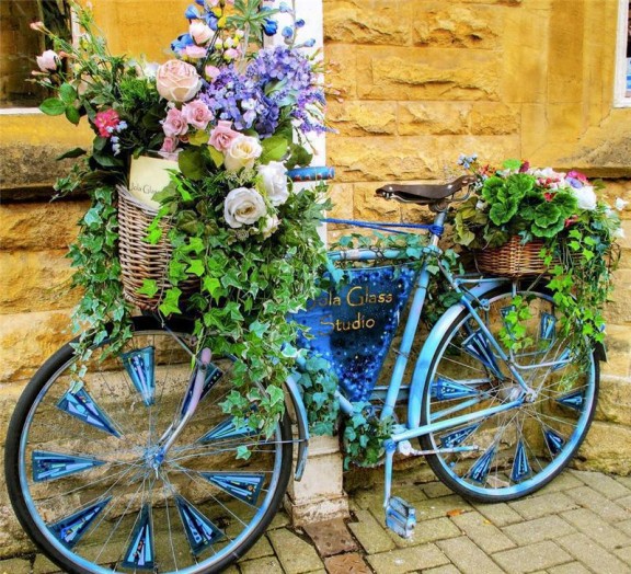 bicycles with flowers