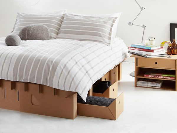 cardboard bed
