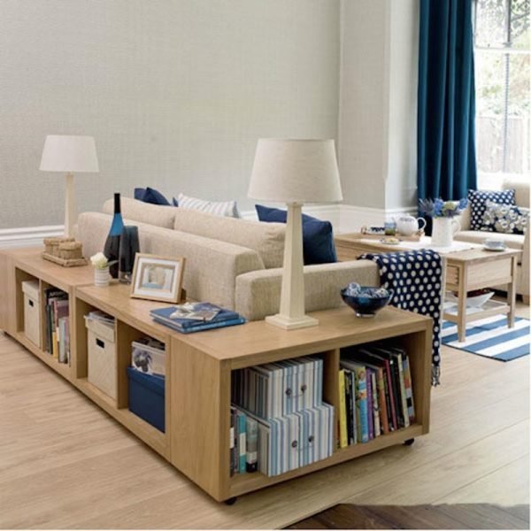 living room furniture with storage
