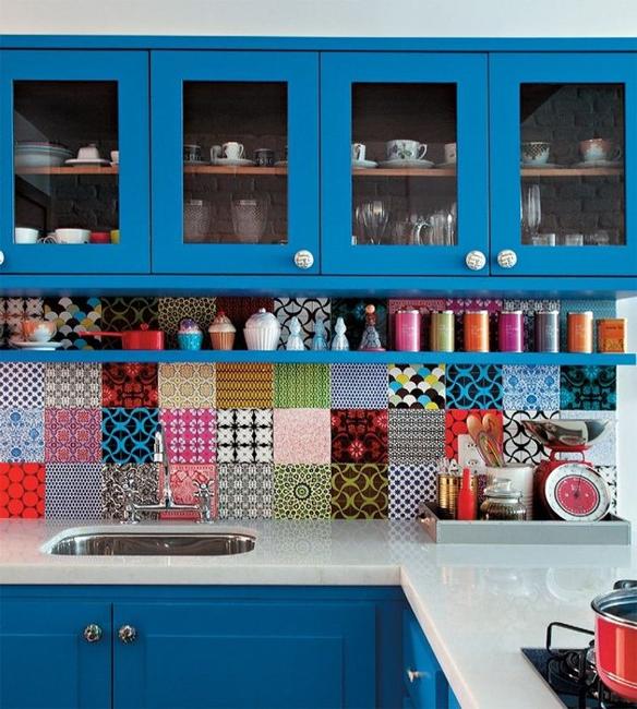 patchwork kitchen wall tiles