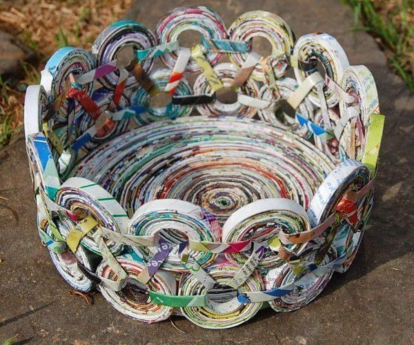 recycled newspaper crafts