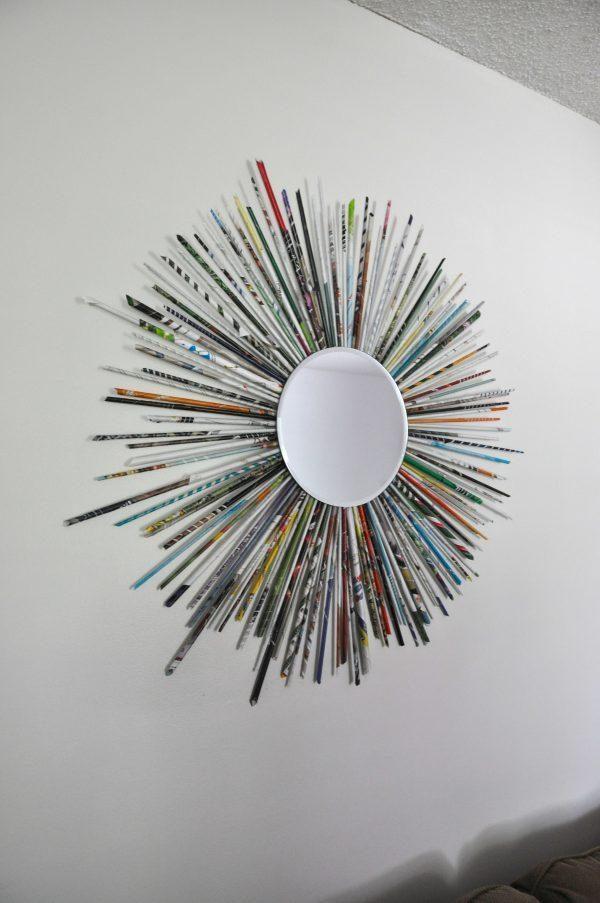 recycled Newspaper mirror