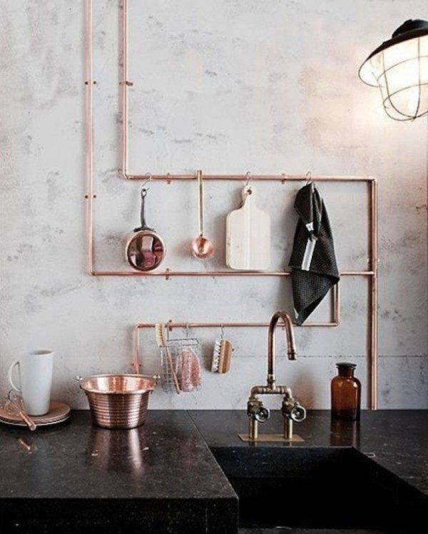 copper decor for kitchen 