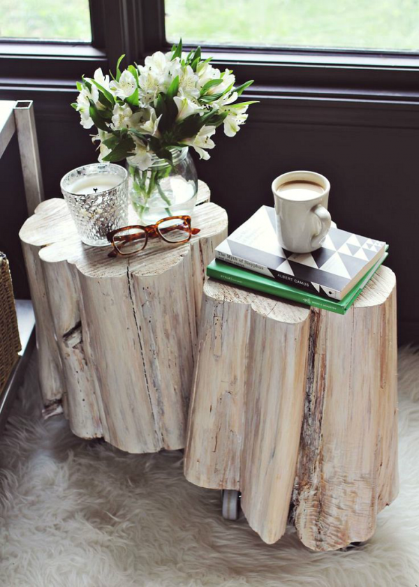 tree stump coffee table