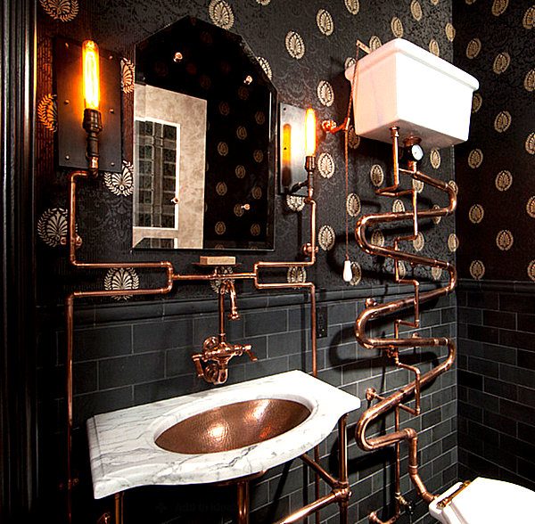 copper bathroom