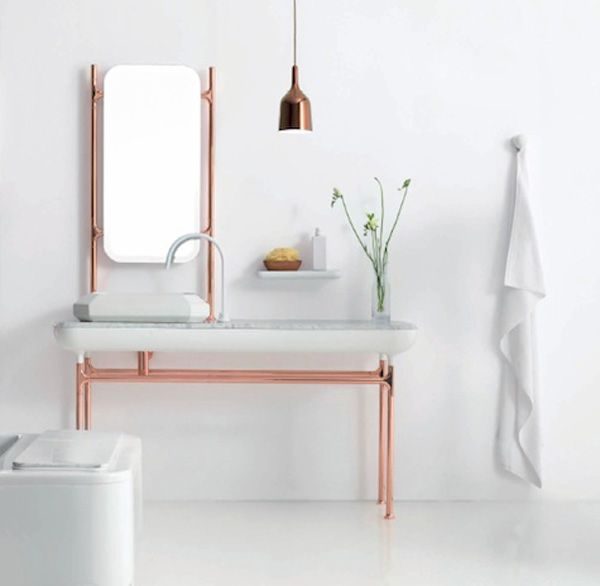 copper bathroom decor 