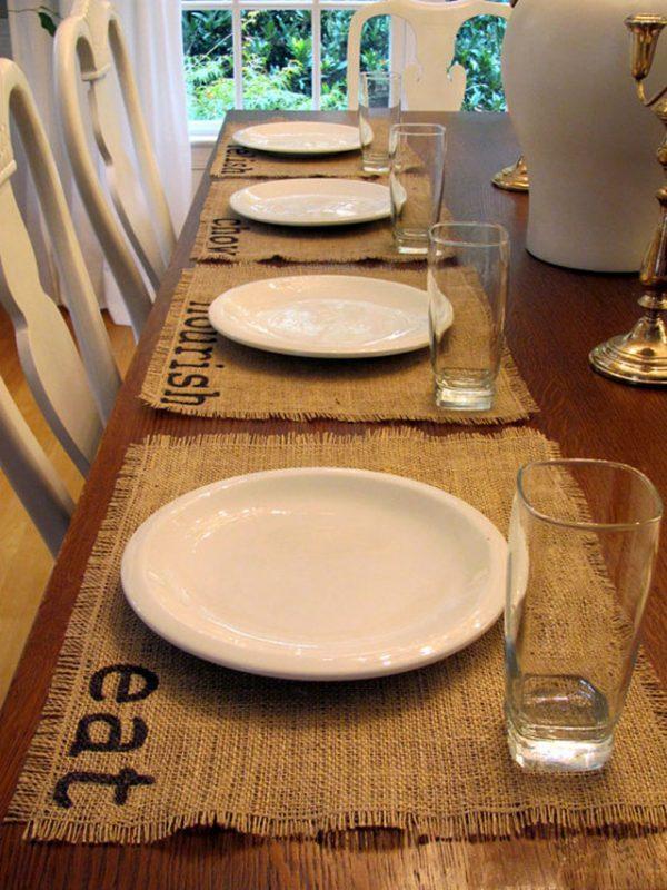 burlap placemats