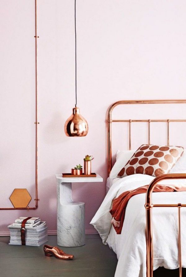 copper bedroom decor