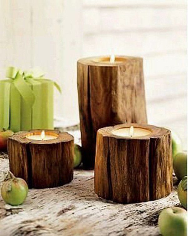 tree stump candles