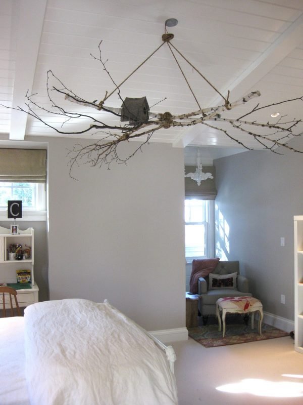 how to make a branch chandelier