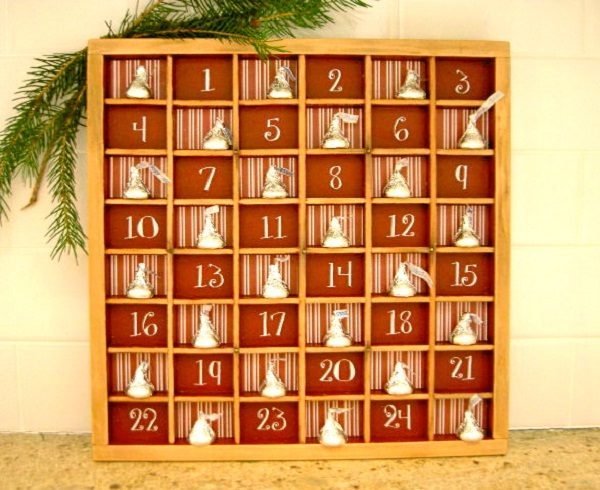 wooden christmas advent calendar