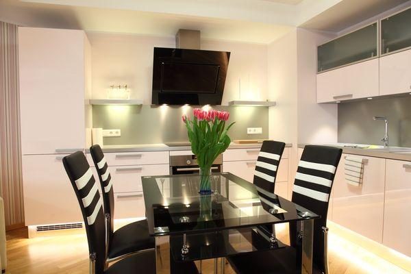 black glass dining table and chairs