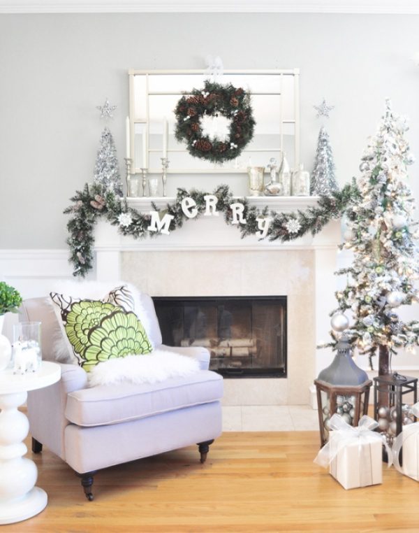 fireplace mantel christmas decorations 