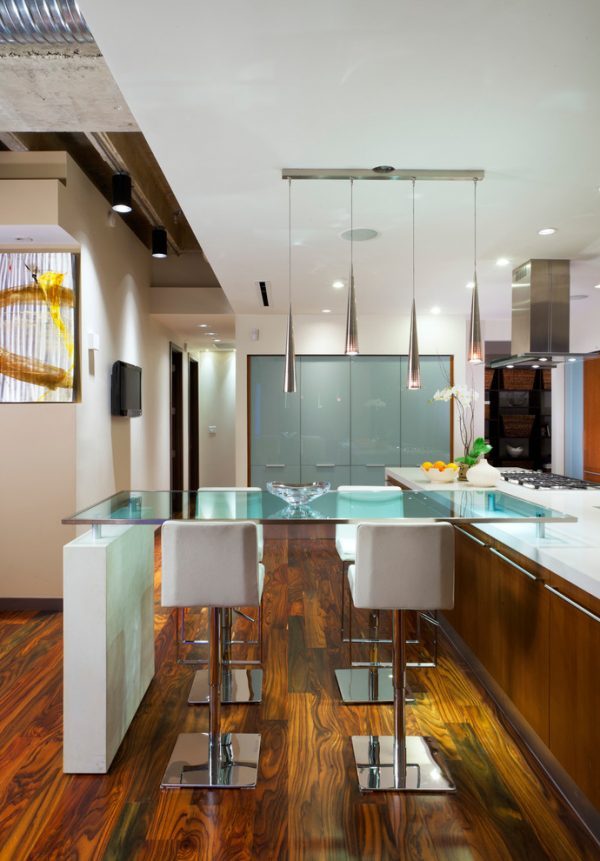 Glass tables for stylish kitchen