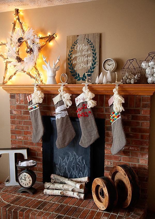 fireplace mantels christmas decor ideas 