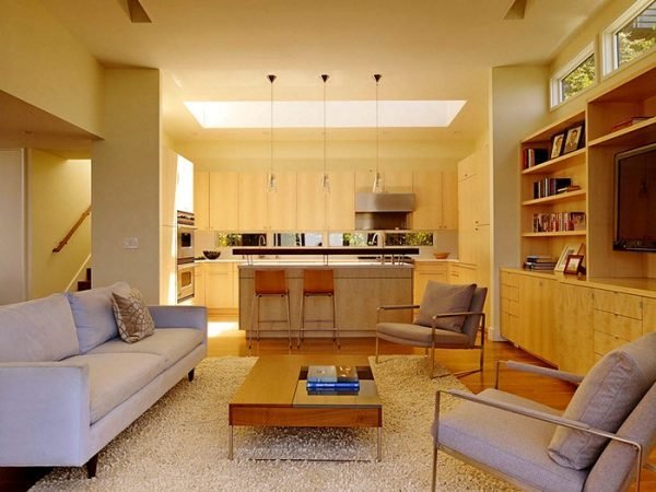 open concept kitchen living room 
