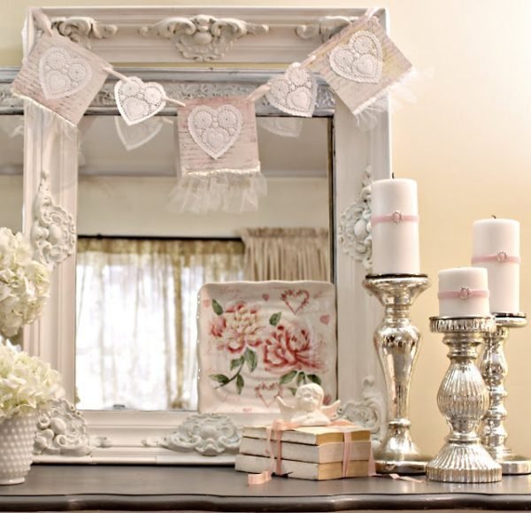 Shabby chic valentine decor