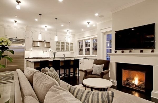 kitchen and living room combined designs 