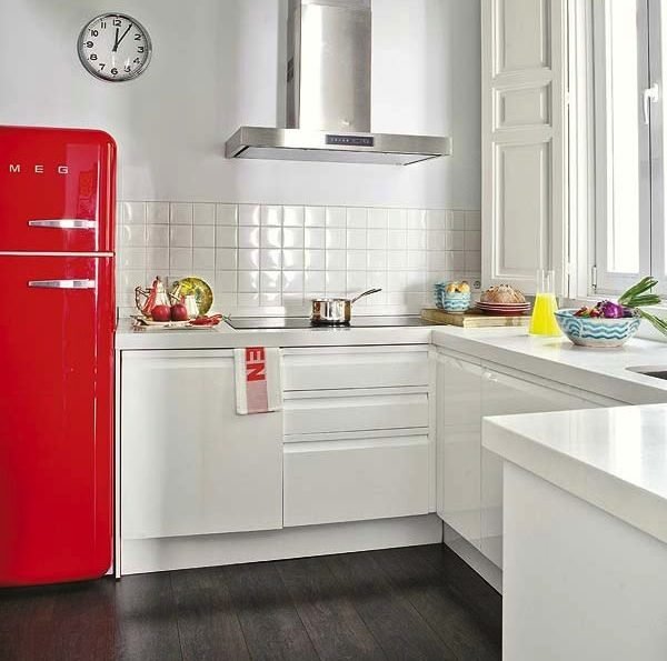 red retro fridge 