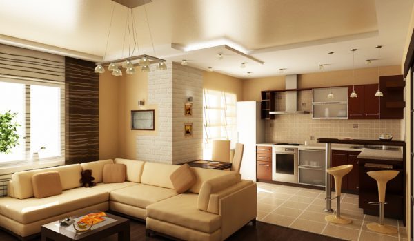 open kitchen living room design 