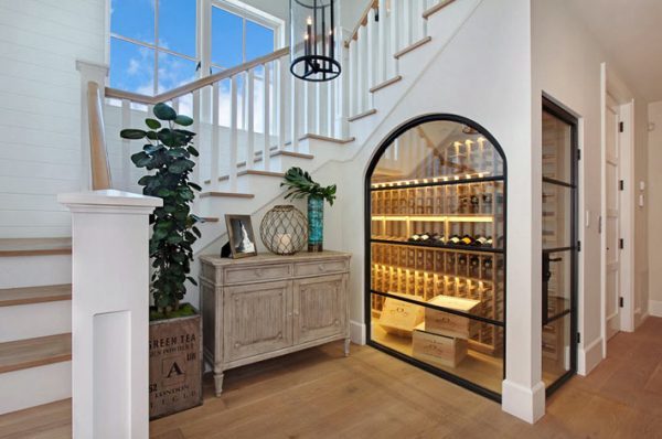 wine storage under stairs 