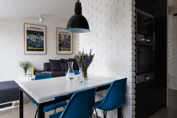 white brick kitchen