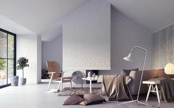 white brick interior