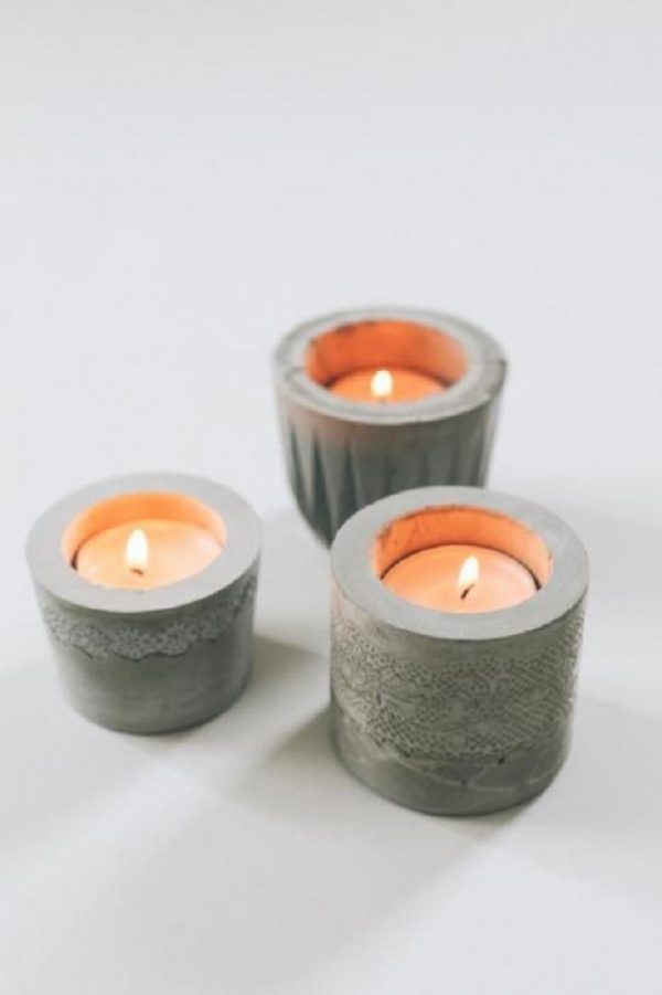 concrete candle holder 1