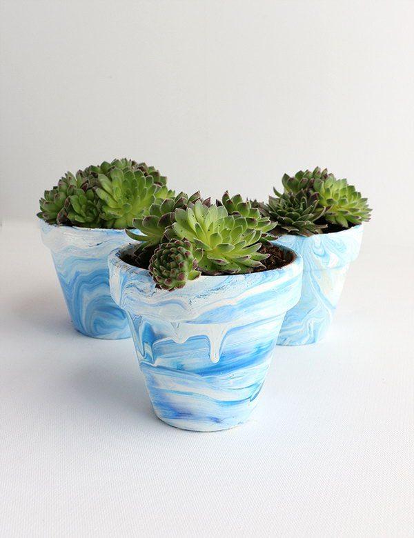 colored flower pots 