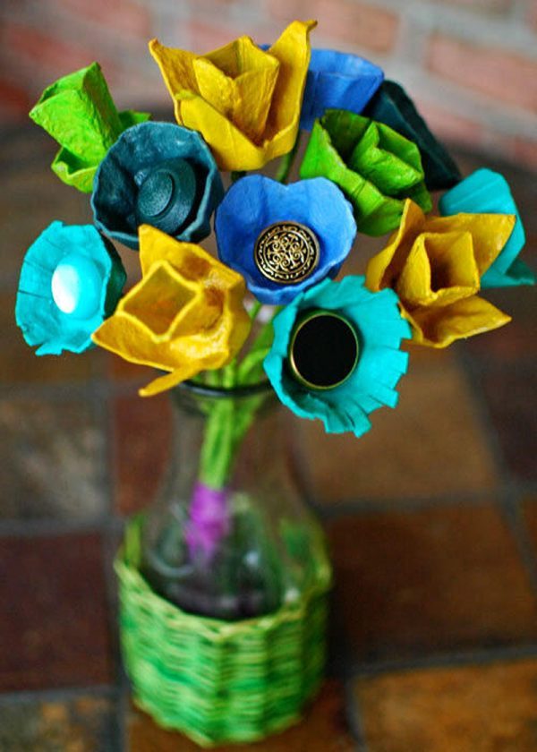 egg carton flower craft