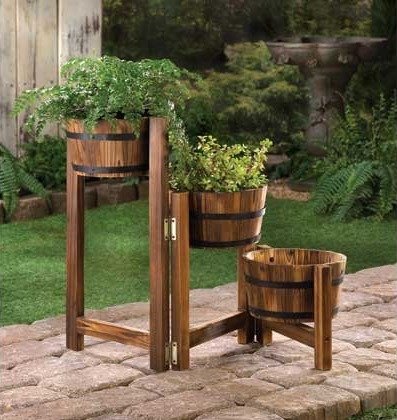 Wooden flowerpots