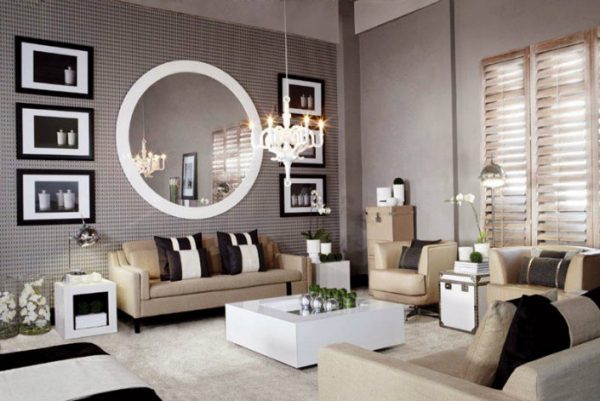 round mirrors for living room