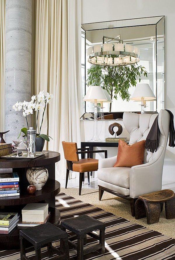 elegant mirrors living room 