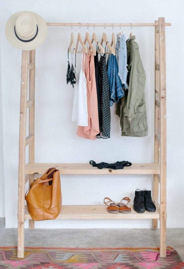 wooden coat rack stand 