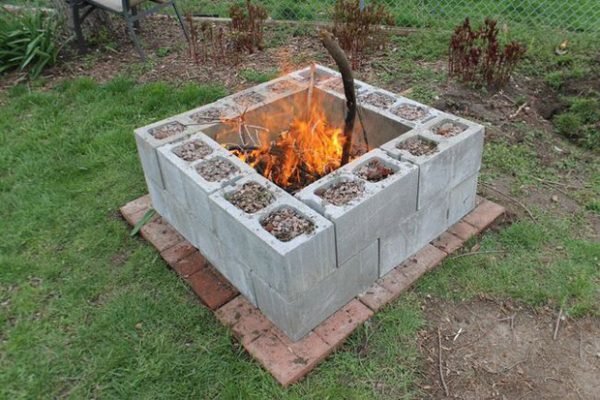 concrete fireplace 