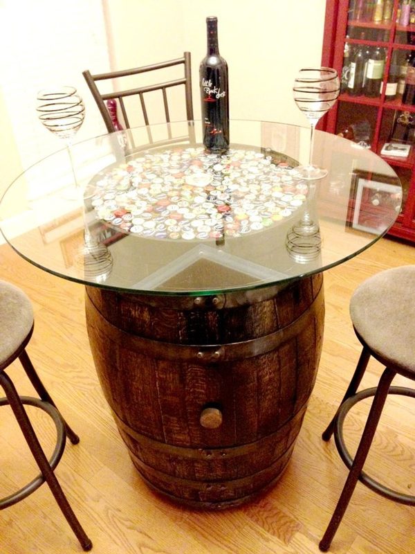 wine barrel table ideas 