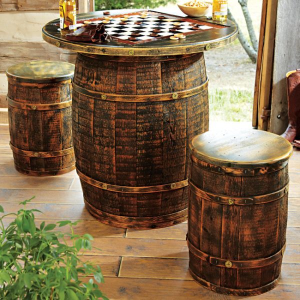 outdoor wine barrel furniture