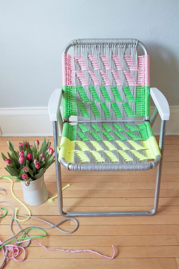 Diy knitted chair