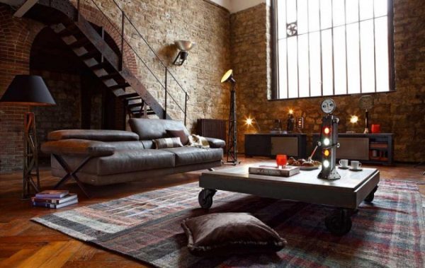 rustic-living-room-design-with-exposed-brick-wall