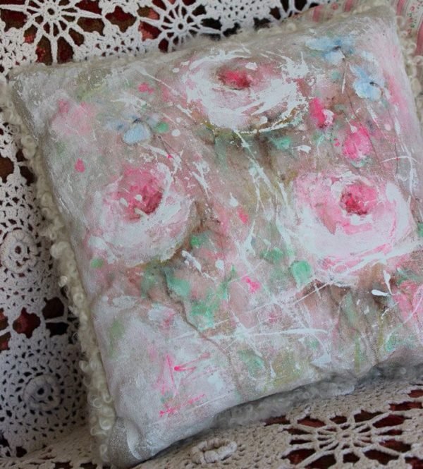 fabric painting on pillow covers