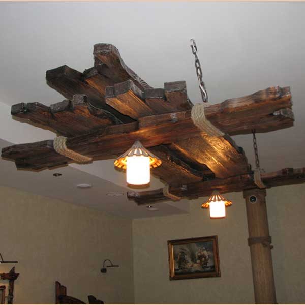 natural wood chandelier